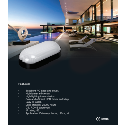 9W LED Bulkhead