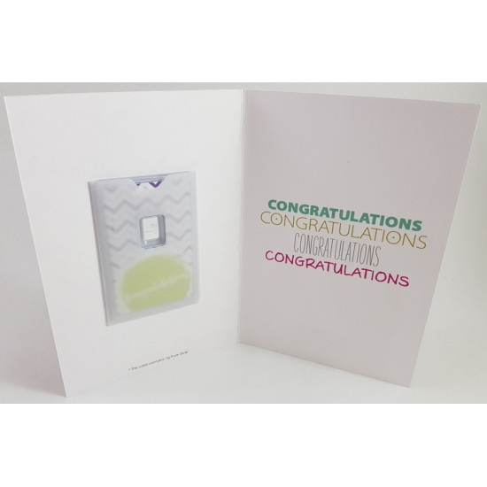 Congratulations - Precious Card with Pure Silver
