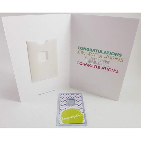 Congratulations - Precious Card with Pure Silver